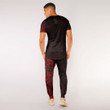 RugbyLife Clothing - Polynesian Tattoo Style Sun - Red Version T-Shirt and Jogger Pants A7