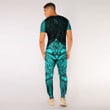 RugbyLife Clothing - Polynesian Tattoo Style Flower - Cyan Version T-Shirt and Jogger Pants A7