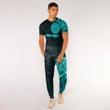 RugbyLife Clothing - (Custom) Polynesian Sun Tattoo Style - Cyan Version T-Shirt and Jogger Pants A7 | RugbyLife