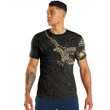 RugbyLife Clothing - Polynesian Tattoo Style Crow - Gold Version T-Shirt A7