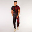 RugbyLife Clothing - (Custom) Polynesian Tattoo Style Mask Native - Red Version T-Shirt and Jogger Pants A7 | RugbyLife
