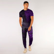RugbyLife Clothing - Polynesian Tattoo Style Mask Native - Purple Version T-Shirt and Jogger Pants A7 | RugbyLife
