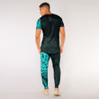 RugbyLife Clothing - Polynesian Tattoo Style Turtle - Cyan Version T-Shirt and Jogger Pants A7