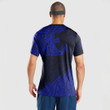 RugbyLife Clothing - Polynesian Tattoo Style Surfing - Blue Version T-Shirt A7