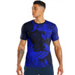 RugbyLife Clothing - Polynesian Tattoo Style Butterfly Special Version - Blue Version T-Shirt A7
