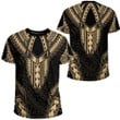 RugbyLife Clothing - Polynesian Tattoo Style - Gold Version T-Shirt A7 | RugbyLife