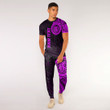 RugbyLife Clothing - (Custom) Lizard Gecko Maori Polynesian Style Tattoo - Pink Version T-Shirt and Jogger Pants A7 | RugbyLife
