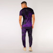 RugbyLife Clothing - Polynesian Tattoo Style Tiki Surfing - Purple Version T-Shirt and Jogger Pants A7