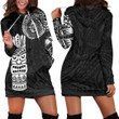 RugbyLife Clothing - Polynesian Tattoo Style Tiki Hoodie Dress A7 | RugbyLife
