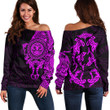 RugbyLife Clothing - Polynesian Tattoo Style Maori - Special Tattoo - Pink Version Off Shoulder Sweater A7 | RugbyLife