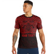 RugbyLife Clothing - (Custom) Polynesian Tattoo Style Maori Traditional Mask - Red Version T-Shirt A7