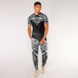 RugbyLife Clothing - Polynesian Tattoo Style Flower T-Shirt and Jogger Pants A7 | RugbyLife