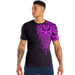 RugbyLife Clothing - Polynesian Tattoo Style Mask Native - Pink Version T-Shirt A7