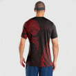 RugbyLife Clothing - Polynesian Tattoo Style Wolf - Red Version T-Shirt A7