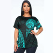 RugbyLife Clothing - Polynesian Tattoo Style Wolf - Cyan Version T-Shirt A7