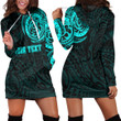 RugbyLife Clothing - (Custom) Special Polynesian Tattoo Style - Cyan Version Hoodie Dress A7 | RugbyLife