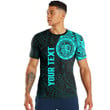 RugbyLife Clothing - (Custom) Lizard Gecko Maori Polynesian Style Tattoo - Cyan Version T-Shirt A7