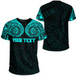 RugbyLife Clothing - (Custom) Polynesian Tattoo Style - Cyan Version T-Shirt A7 | RugbyLife