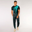 RugbyLife Clothing - Polynesian Tattoo Style Octopus Tattoo - Cyan Version T-Shirt and Jogger Pants A7 | RugbyLife