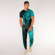 RugbyLife Clothing - (Custom) Polynesian Tattoo Style - Cyan Version T-Shirt and Jogger Pants A7 | RugbyLife
