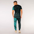 RugbyLife Clothing - (Custom) Polynesian Tattoo Style Sun - Cyan Version T-Shirt and Jogger Pants A7