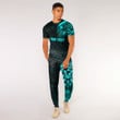 RugbyLife Clothing - (Custom) Polynesian Tattoo Style Tatau - Cyan Version T-Shirt and Jogger Pants A7 | RugbyLife