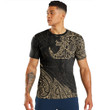 RugbyLife Clothing - Polynesian Tattoo Style Surfing - Gold Version T-Shirt A7