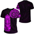 RugbyLife Clothing - Polynesian Tattoo Style Tiki - Pink Version T-Shirt A7 | RugbyLife