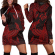 RugbyLife Clothing - (Custom) Polynesian Tattoo Style Butterfly Special Version - Red Version Hoodie Dress A7 | RugbyLife
