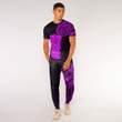 RugbyLife Clothing - Polynesian Tattoo Style Tiki - Pink Version T-Shirt and Jogger Pants A7 | RugbyLife