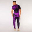 RugbyLife Clothing - Polynesian Tattoo Style Butterfly Special Version - Pink Version T-Shirt and Jogger Pants A7