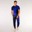 RugbyLife Clothing - Polynesian Tattoo Style Tiki - Blue Version T-Shirt and Jogger Pants A7 | RugbyLife
