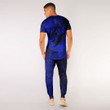 RugbyLife Clothing - (Custom) Polynesian Tattoo Style Butterfly Special Version - Blue Version T-Shirt and Jogger Pants A7