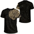 RugbyLife Clothing - Polynesian Tattoo Style Snake - Gold Version T-Shirt A7 | RugbyLife