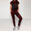 RugbyLife Clothing - Polynesian Tattoo Style Tattoo - Red Version T-Shirt and Jogger Pants A7