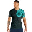 RugbyLife Clothing - Polynesian Tattoo Style Sun - Cyan Version T-Shirt A7
