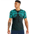 RugbyLife Clothing - Polynesian Tattoo Style - Cyan Version T-Shirt A7