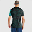 RugbyLife Clothing - Polynesian Tattoo Style Sun - Cyan Version T-Shirt A7