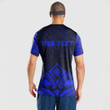RugbyLife Clothing - (Custom) Polynesian Tattoo Style Flower - Blue Version T-Shirt A7