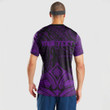 RugbyLife Clothing - (Custom) Polynesian Tattoo Style Flower - Purple Version T-Shirt A7