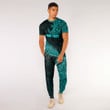 RugbyLife Clothing - (Custom) Polynesian Tattoo Style Surfing - Cyan Version T-Shirt and Jogger Pants A7 | RugbyLife
