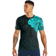 RugbyLife Clothing - Polynesian Tattoo Style Melanesian Style Aboriginal Tattoo - Cyan Version T-Shirt A7