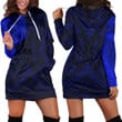 RugbyLife Clothing - Polynesian Tattoo Style - Blue Version Hoodie Dress A7 | RugbyLife