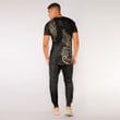 RugbyLife Clothing - Polynesian Tattoo Style Maori Silver Fern - Gold Version T-Shirt and Jogger Pants A7
