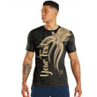 RugbyLife Clothing - Polynesian Tattoo Style Octopus Tattoo - Gold Version T-Shirt A7