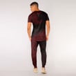 RugbyLife Clothing - (Custom) Polynesian Tattoo Style Surfing - Red Version T-Shirt and Jogger Pants A7