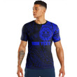 RugbyLife Clothing - (Custom) Polynesian Tattoo Style Sun - Blue Version T-Shirt A7