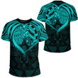 RugbyLife Clothing - Polynesian Tattoo Style - Cyan Version T-Shirt A7 | RugbyLife