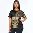 RugbyLife Clothing - Polynesian Tattoo Style Tiki - Gold Version T-Shirt A7