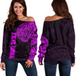 RugbyLife Clothing - (Custom) Polynesian Tattoo Style Snake - Pink Version Off Shoulder Sweater A7 | RugbyLife